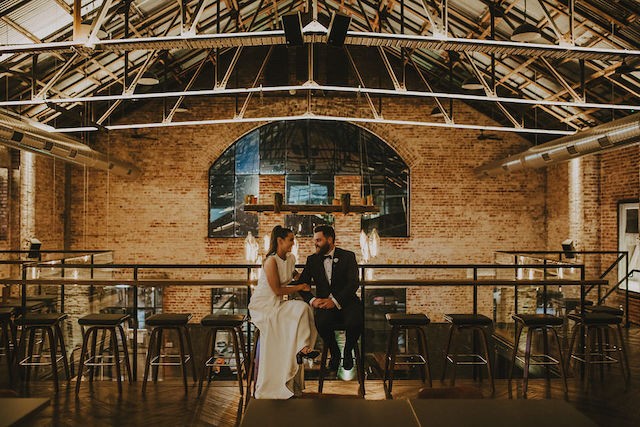 emily robbo on mezzanine for their wedding, full venue booking at 1915 Geelong