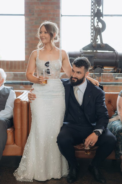 wedding couple relaxing at the dedicated event space the switch - powerhouse - 1915 bar & restaurant, geelong